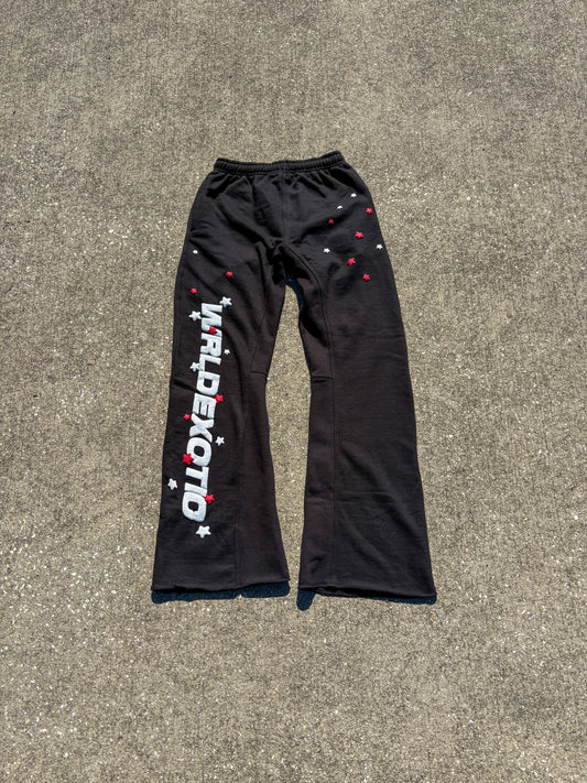 Black Exotic Dreams Flared Sweatpants