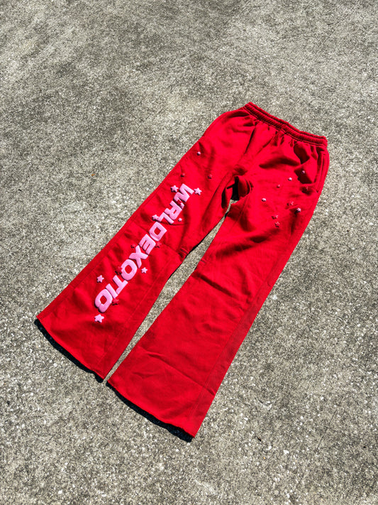 Red Exotic Dreams Flared Sweatpants